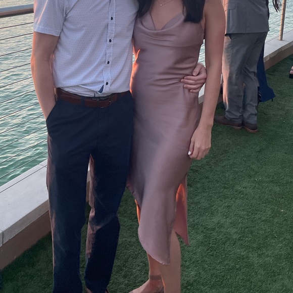 Mauve Satin Slip Dress - Picture 4 of 4